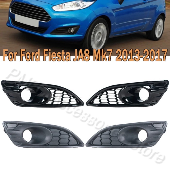 Front Bumper Fog Lamp Grille Honeycomb Fog Lamp Cover For Ford Fiesta JA8 mk7 2013 2014 2015 2016 2