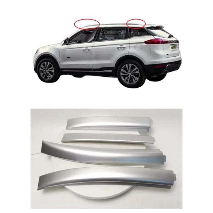 Silver Front Rear Roof Rack Luggage Bar Rail End Shell Plasitc Cover For Geely Atlas Boyue 2016 201