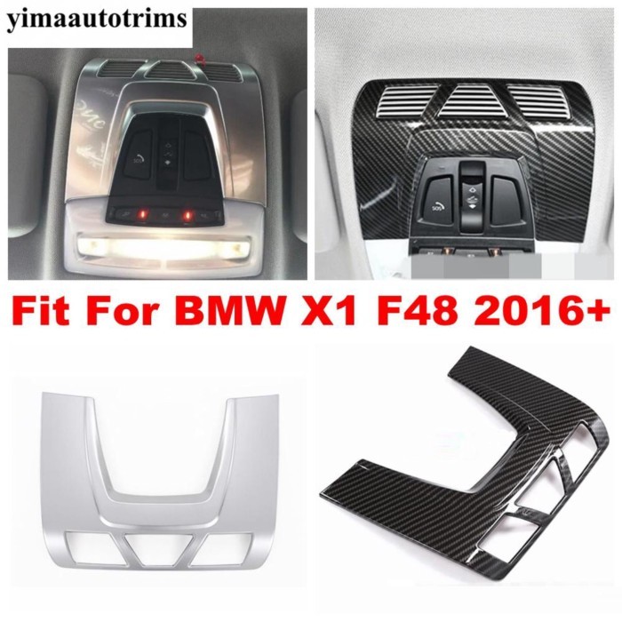 Accessories ABS Fit For BMW X1 F48 2016 - 2021 Roof Reading Lights Lamps Cover Trim Carbon Fiber /