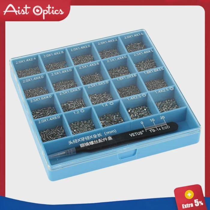 High Quality Optical Stainless Steel Glasses Repair Kit with Screw Nut Screw Cover