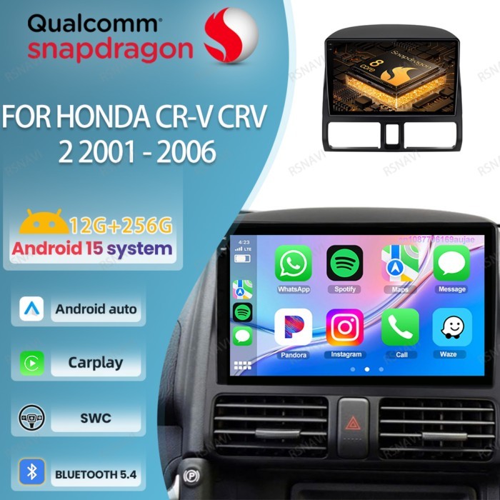 Car Radio Android 15 For Honda CR-V CRV 2 2001 - 2006 Viedo Player Qualcomm Navigation Autoradio BT