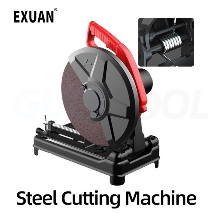 3980W Heavy Duty Chop Saw 355mm Blade Diameter 3700RPM Steel Cutting Machine 0-45° Adjustable Dry C