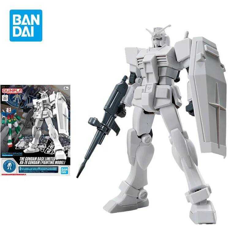 Bandai Gundam Model Kit Aemble Figure EG RX-78-2 Gundam Colorle Verion Anime Character Action Doll