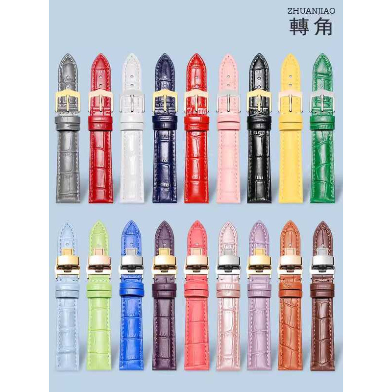 สายหนังแท้ผู้ชายผู้หญิงเหมาะสําหรับ Frika Casio DW Tissot Tissot Fiada Armani นาฬิกาสายหนัง