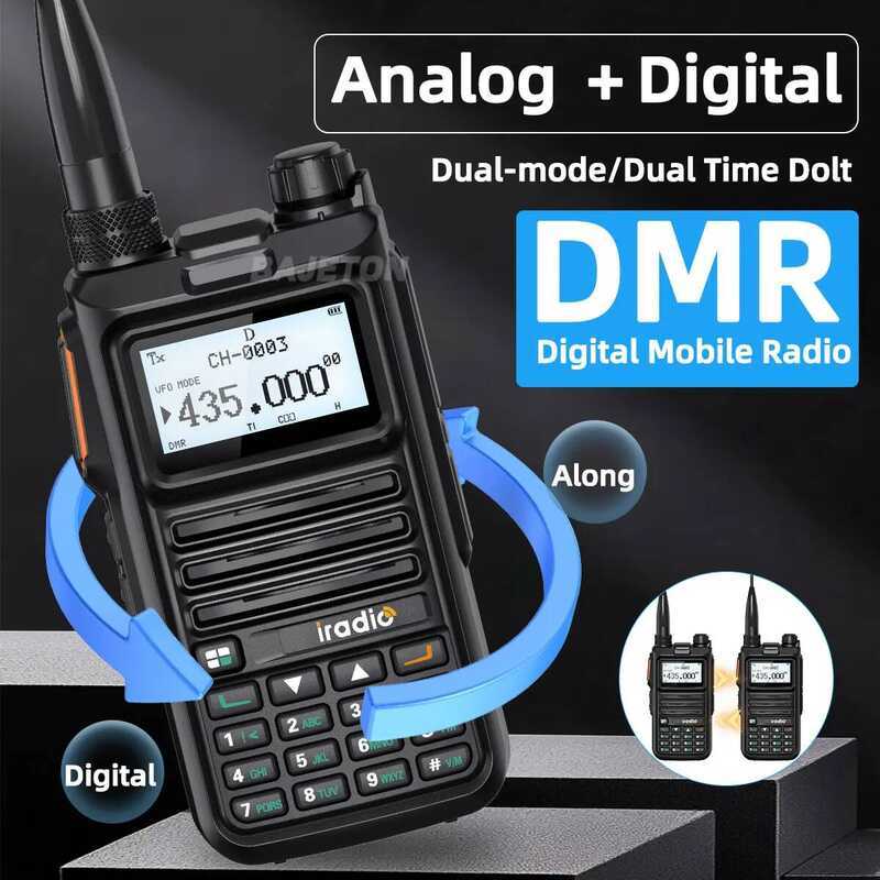 ▥ Iradio Dm-Uv4r DMR Digital Analog Walkie Talkie Aes-256 การเข้ารหัส SMS Mode Dual Time Slot 1