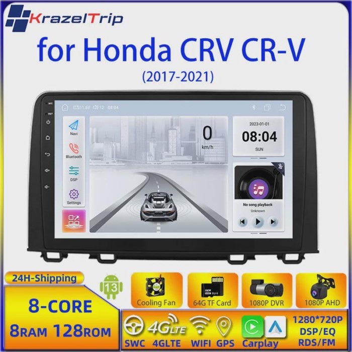 8 Core Car Radio Stereo for Honda CRV CR-V  2017 - 2021 Carplay Android Auto GPS Navi 2 Din 4G WIFI