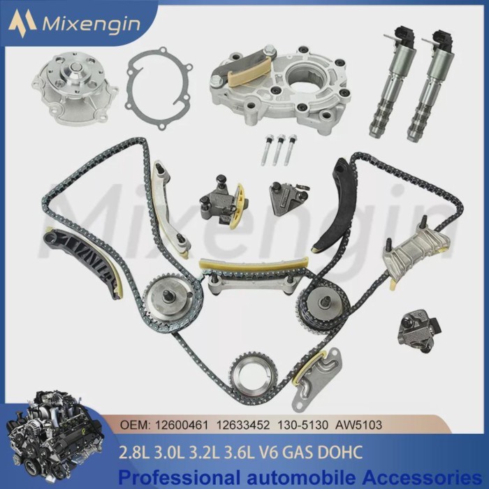 Engine Parts Timing Chain Set Kit Oil Water Pump 2.8 3.0 3.2 3.6 L T For Buick Cadillac Chevrolet P