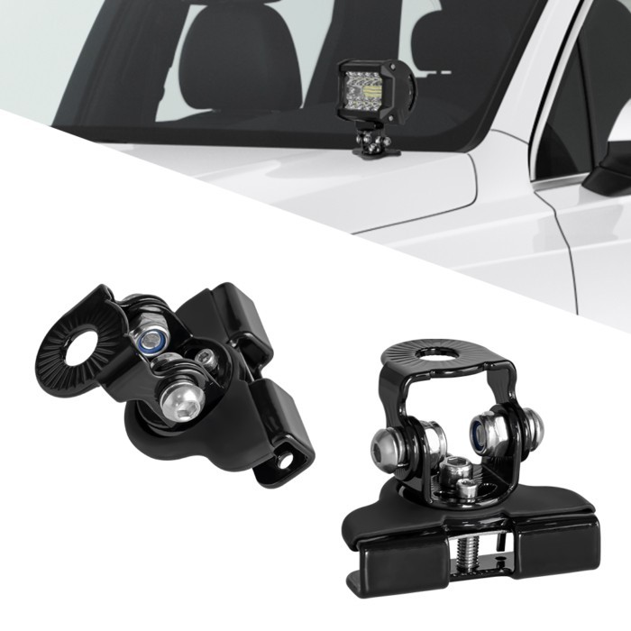 1/2pcs Car Auto Hood LED Work Light Mount Bracket Holders A-Pillar SUV Cover Light Mounting Clamp U