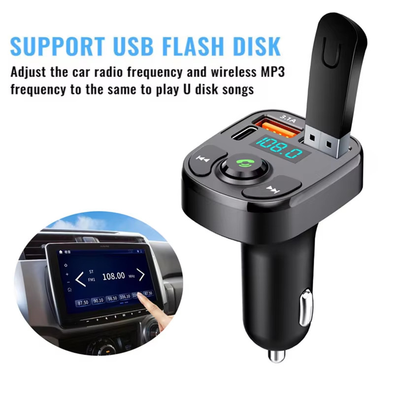 （ สินค้าขายร้อน ）3 IN 1 Dual USB Port Car Charger Bluetooth 5.0 เครื่องส่งสัญญาณ FM เครื่องเล่น MP3 ไดรฟ์ USB AUX อะแดปเตอร์เพลง ราคา ถูกที่สุด ดีลบีเคเค แกลเลอรีภาพที่ 8
