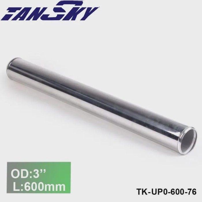 76mm 3" OD Out/Inlet Aluminum StraightTurbo/Intake/Intercooler Piping L: 600 mm For Jeep Wrangler T