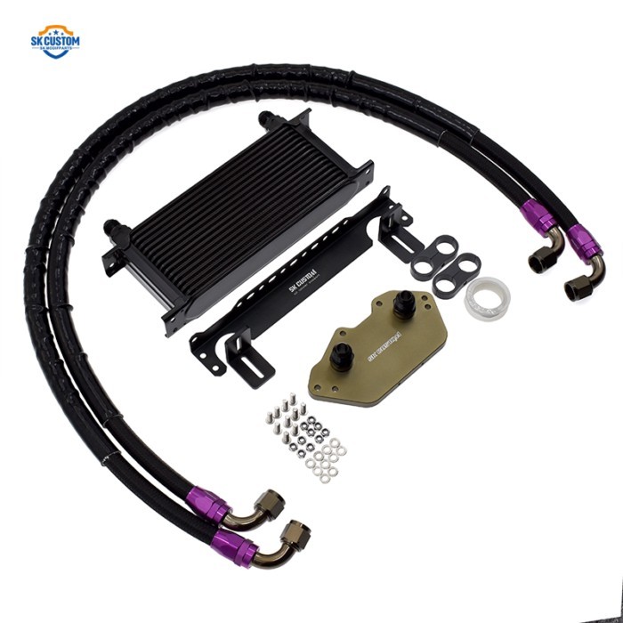 EA837 Engine Oil Cooler Kit For Audi A4L A5 A6 S3 S4 Q7 B8 C7 V6 3.0T 15 Rows Oil Radiator Cooler K