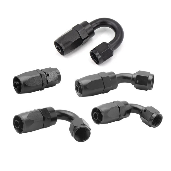 AN4 AN6 AN8 AN10 Straight 45 90 120 180 Degree Oil Fuel Swivel Hose End Fitting Oil Hose End Adapto