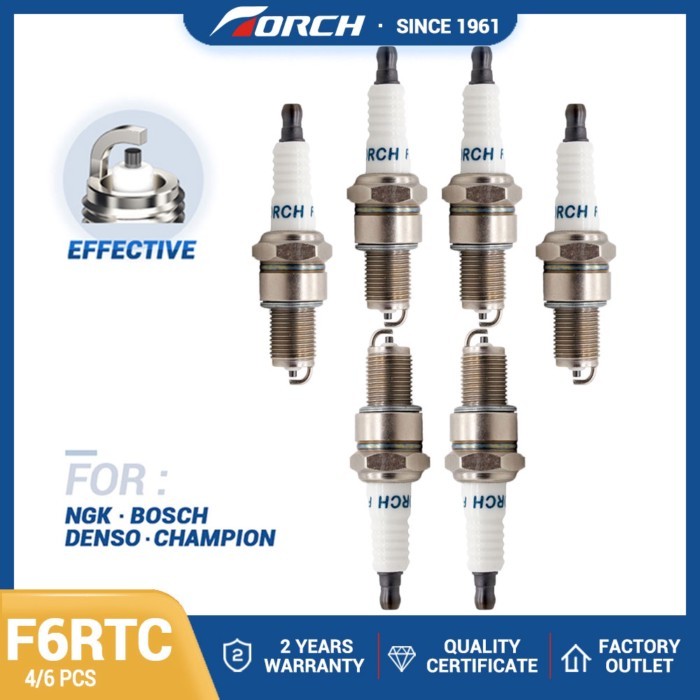 TORCH Spark Plug F6RTC   Compatible with Chevrolet Car CHAMPION RN8VTYC Candle PGR6B for WR6DCX  DE