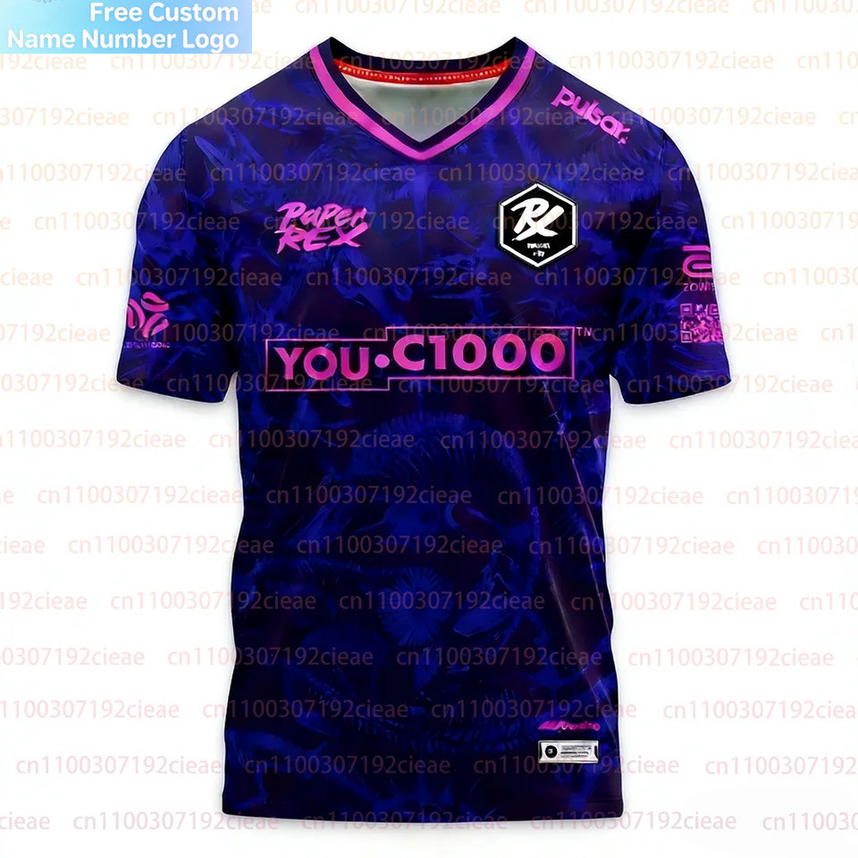 เสื้อทีม esports แฟชั่น.streetwear ซีรีย์ Rex DinoGlitch Jersey สำหรับชุด VALORANT Esports Club PRX