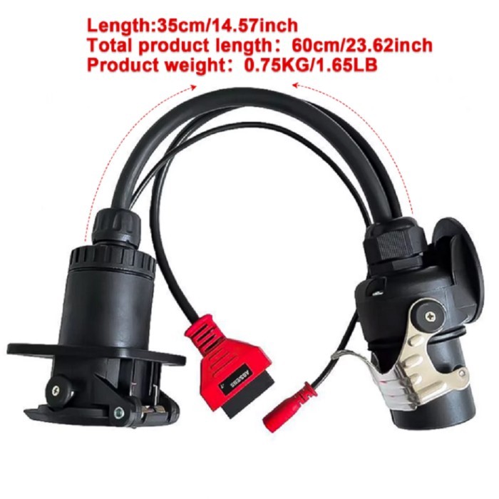 7638 OBD2 For Bosch For Autel for Autocom and Other Truck Vehicles Adapter Cable EBS ISO 7638 OBD2