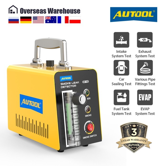 AUTOOL SDT103 12V Car Smoke Tester for EVAP System Automotive Smoke Machine Leak Detector Oil Pipel