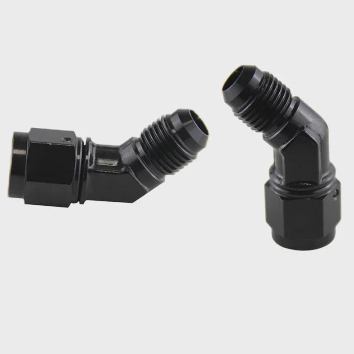 AN4 AN6 AN10 Female to 4AN 6AN 10AN Male 45 Degree Flare Swivel Hose Fitting Fuel Adapter Aluminium