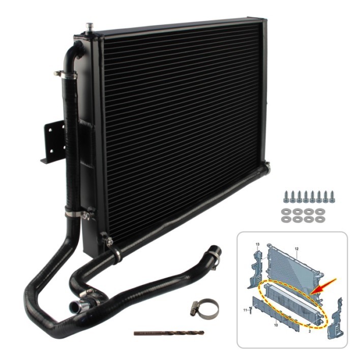 Black Heat Exchanger Radiator Hose Kit For Audi S4 S5 A4 A5 A6 A7 Q5 B8 B8.5 EA837 3.0T Quattro EA8