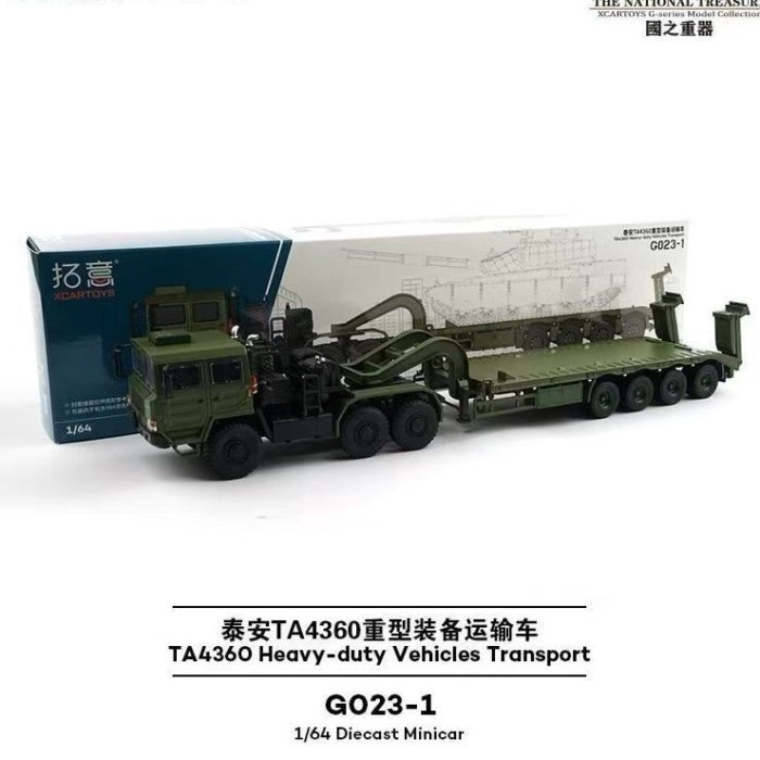 พร้อมสต็อก Tuoyi TA4360 Transporter อุปกรณ์หนักรถพ่วง 1/64 จําลองรถรุ่นเครื่องประดับ