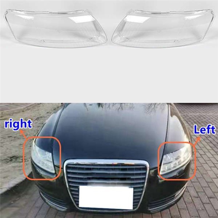 1Pair Car Headlight Shell Lamp Shade Transparent Lens Cover Headlight Cover For  A6L 2006-2011 Acce