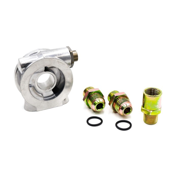 Dynoracing Oil Cooler Filter Sandwich Plate Thermostat Adaptor AN10 Fittings 3/4" 16-UNF Oil Filter