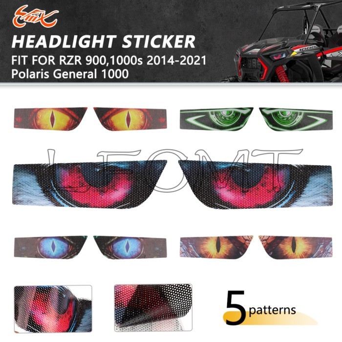 Motorcycle Headlight Decor Eyes Sticker Fit for Polaris RZR 900 RZR XP/XP 4 1000 TURBO GENERAL 1000