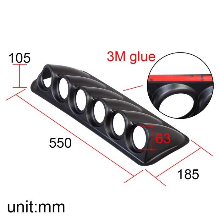 Universal 6 Hole 63mm Dash Gauge Pillar Pod Cluster Boat Car Gauge Cluster Mount Holder Auto Car 5.