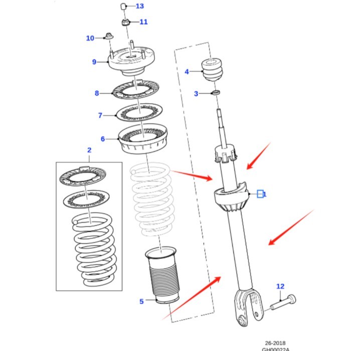 Suitable for Jaguar F-PACE 2016 XJ XE X761 X760 front shock absorber T4N24616