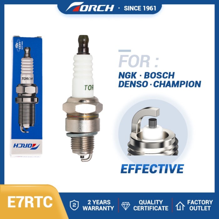 High Quality Genuine Solid Terminal Spark Plug TORCH E7RTC Compatible with Candle BPR7HS/BPR6HS Cha