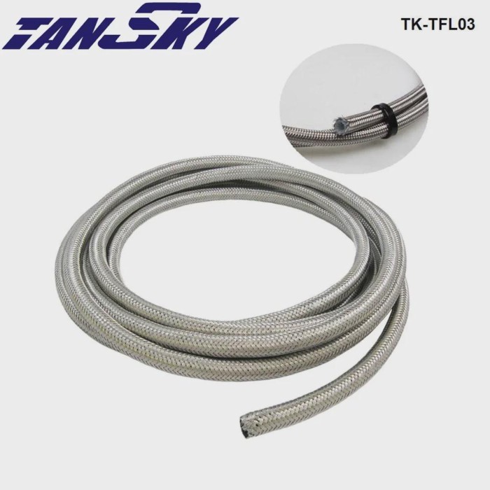 50M AN -3 ( 1/8" I.D)  Braided Stainless Steel Hydraulic Brake Fuel Line Hose TK-TFL03
