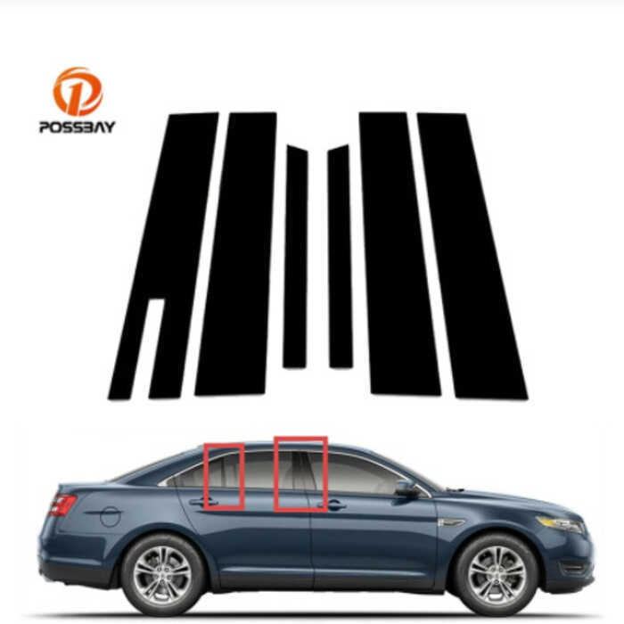 เหมาะสําหรับ Ford Taurus 2010-2019 Window Trim Ford Taurus PC Black Center คอลัมน์สติกเกอร์