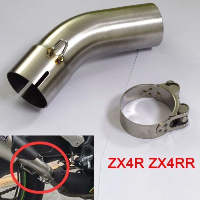 Motorcycle Exhaust mid Muffler Connect Pipe Systems For KAWASAKI Ninja ZX-4R ZX-4RR ZX4R ZX4RR 2023