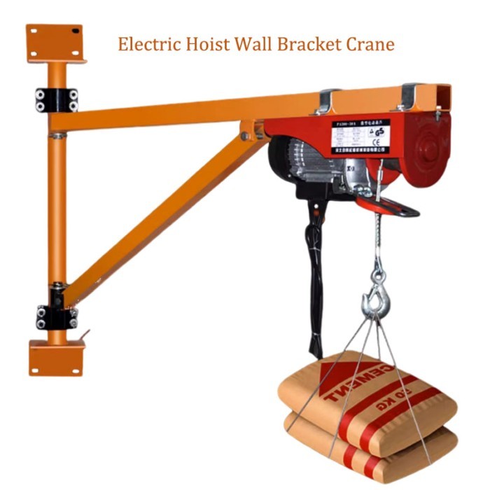 Micro Electric Hoist 200KG Crane Manual Wall Rotating Bracket Hoist Household Small Lifting Crane 2