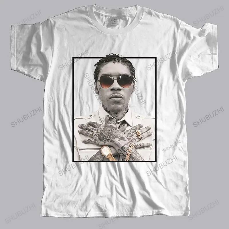 เสื้อยืดผู้ชาย ผ้าฝ้าย O-neck สไตล์แฟชั่นฤดูร้อน สวมใส่ง่าย ลายพิมพ์หลากหลายจากแบรนด์ Vybz Kartel