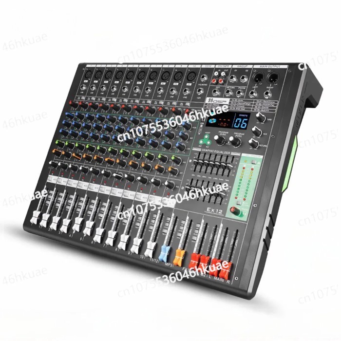 DSP Bluetooth MP3 USB Audio Mixing Console Sound Mixer Console 12 Channel Professional Digital Mixe