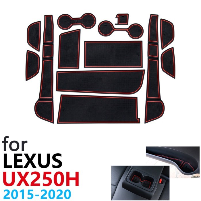 Anti-Slip Rubber Cup Cushion Door Groove Mat for Lexus UX UX250h UX200 250 250h 200 2015~2019 Acces