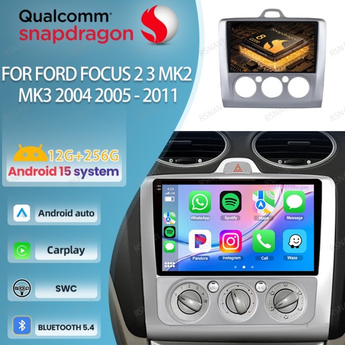 Car Radio Android 15 For Ford Focus 2 3 Mk2 Mk3 2004 2005 - 2011 Navigation 4G LTE GPS Stereo DVD H