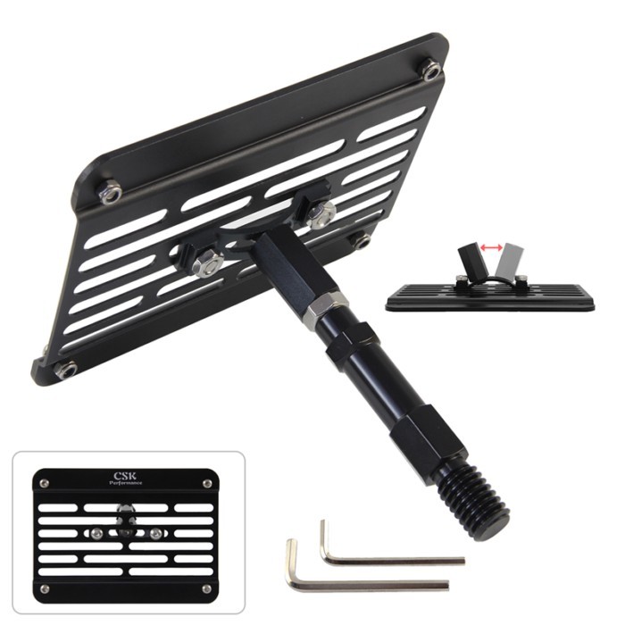 Black Aluminum License Plate Mounting Bracket w/ Tow Hook for BMW 1-6 Series, X5, X6 08-14 Models