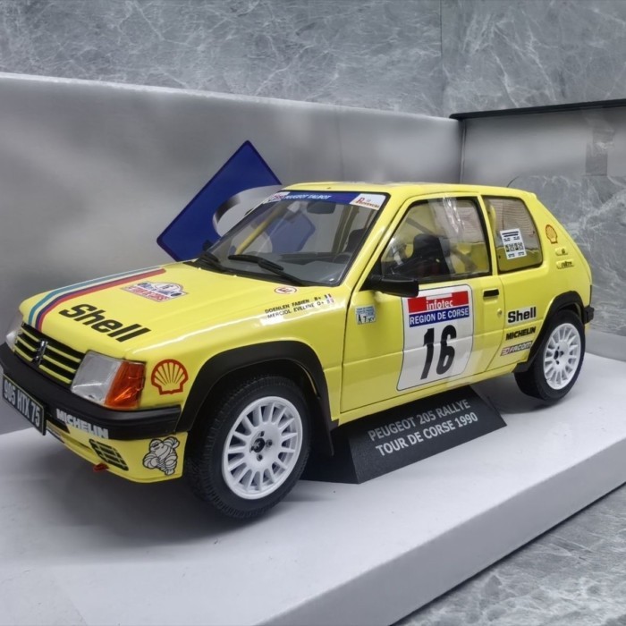 โลโก้ SOLIDO 1/18 205 #16 1990 Alloy Racing Model เปิดซ้ายขวาประตูสามารถเปิดได้