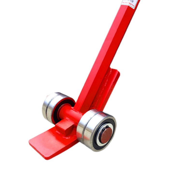 Heavy Duty Wheeled Flat Head Pulley Lifting Crowbar Thickened Seamless Steel Pipe Bearing Crowbar L