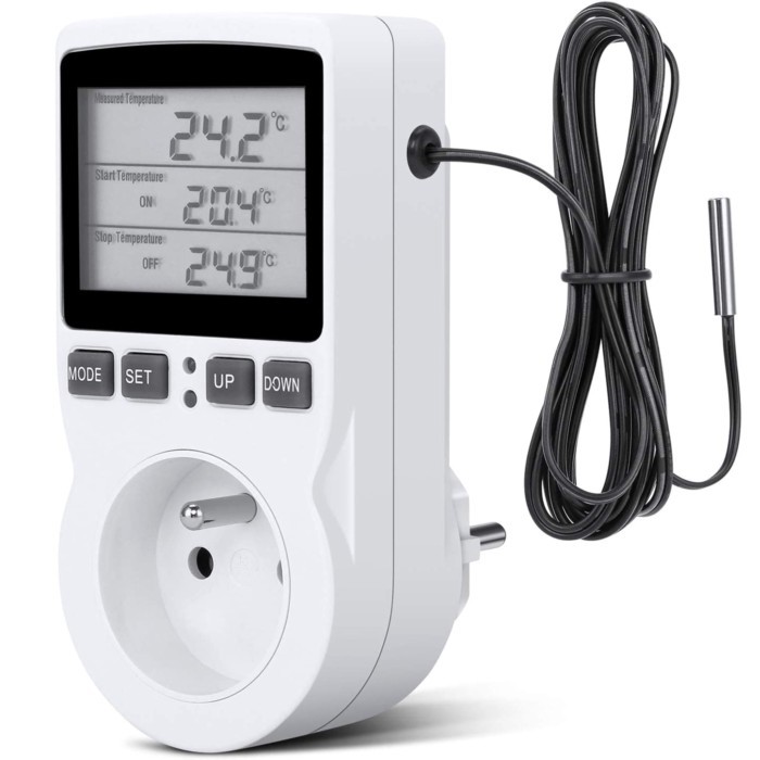 16A Digital Timer Socket With Temperature Controller FR/EU/US/AU/UK Thermostat Socket Heating and C