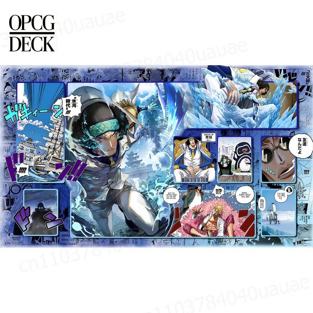 One Piece Opcg Playmat การ์ด Kuzan Kuzan Aokiji Playmat อะนิเมะ Playmat คุณภาพสูงการ์ดเกม 60*35 ซม.