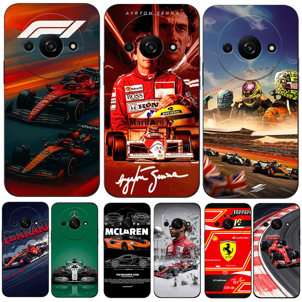 สําหรับXiaomi Redmi A3 A3X POCO C61 Global Caseฝาครอบโทรศัพท์สีดําTpu F1 ทีมAyrton Senna Lewis Mclar