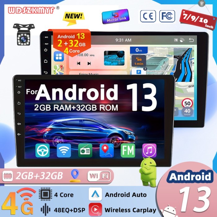 Car Radio 7"9"10" Android 13 Android auto Carplay WIFI GPS Car Audio Automotive Multimedia Player F