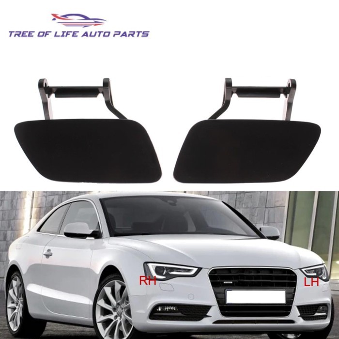 Pair Front Headlight Washer Cover Cap Primers For Audi A5 S5 2012-2016 8T0955276B 8T0955636A 8T0955
