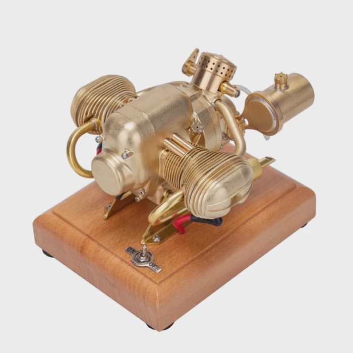 R69 3.2cc Horizontal Twin Cylinder 4-Stroke Opposed Gasoline Engine DIY Mini Motorcycle Model Toy C