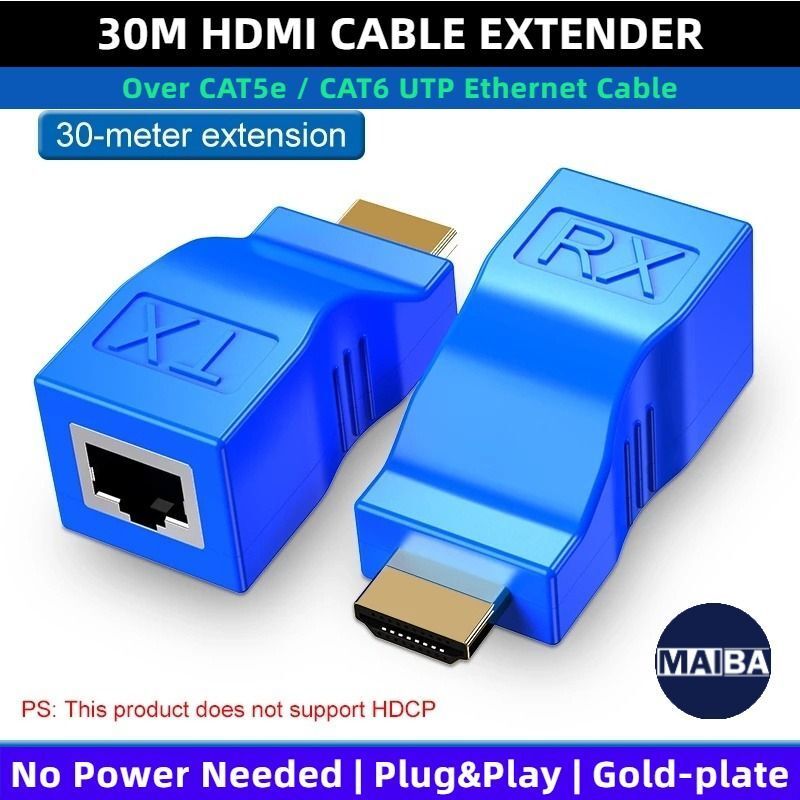 4K HDMI Cable Extender 30 M Over CAT5e/6 RJ45 สําหรับ PC แล็ปท็อปจอแสดงผลทางไกล