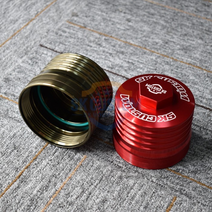 SK CUSTOM For Audi EA837 Engine Oil Filter Cover Aluminum Alloy Filter Shell A4L A6 Q5 2.4L 2.5L 2.
