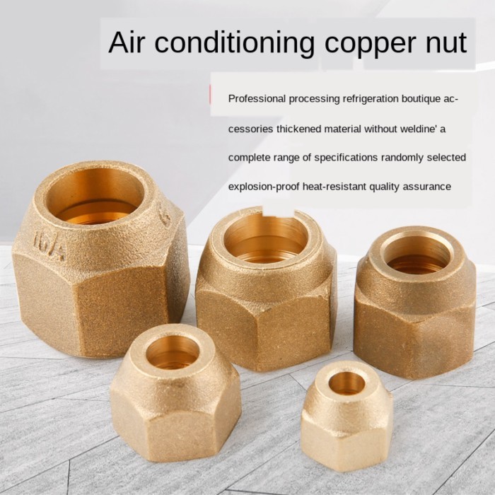 Air Conditioning Inch Copper Forging Nut Inserts Tube Nut Connection Brass Round Nut Cn(origin) HOW