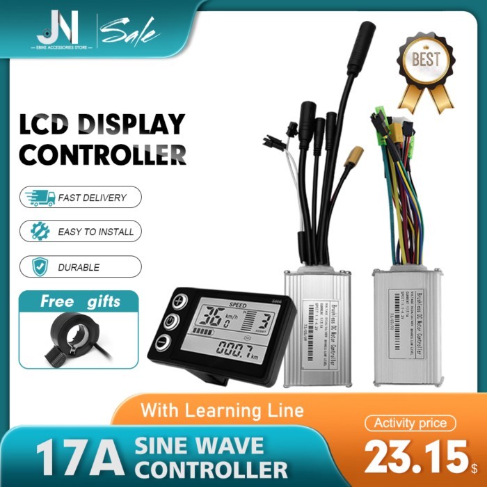 36V 48V Three-Mode 17A Sine Wave Controller Motor Kit with LCD Display SM/WP Plug and Jian Nuo S866